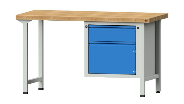 ANKE werkbanken combinatie werkbank, model 701 E, 1500 x 700 x 850 mm, RAL 7035/5012, BMP 50 mm, 510.501