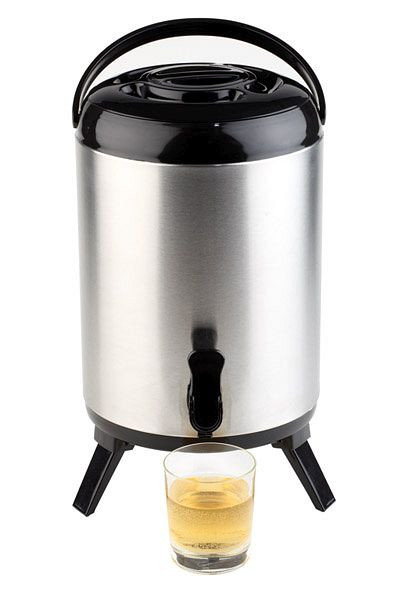 APS Iso-Dispenser, Ø 24 cm, hoogte: 42 cm, 9,5 liter, roestvrij staal, ABS, voor warme en koude dranken, 10788
