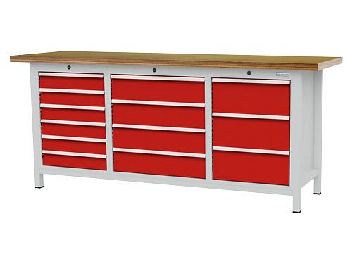 Bedrunka+Hirth boxwerkbank, R 18-16 en R 24-16, 13 laden, afmetingen: 2000 x 600 x 859 mm, laadvermogen lade(n): 50 kg, 03T520H60750