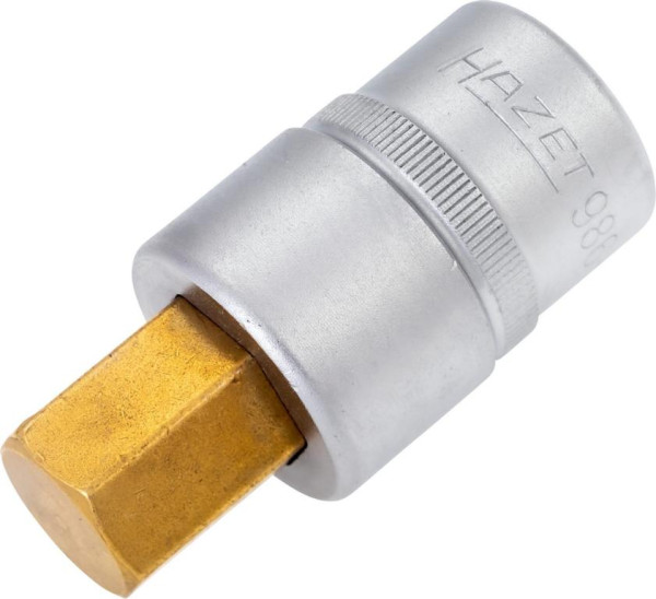 Hazet schroevendraaierdop, hol vierkant 12,5 mm, binnenzeskant profiel, 17 mm, korte uitvoering met karteling, 986-17