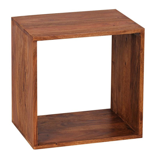 Wohnling staande plank massief hout MUMBAI Sheesham 43,5 cm, kubusontwerp, natuurproduct, landhuisstijl, WL1.558