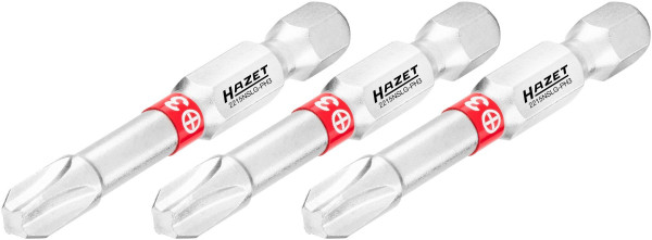 Hazet bit, volle zeskant 6,3 (1/4 inch), Phillips profiel PH, PH3, aantal gereedschappen: 3, lange uitvoering, sleutelmaat: PH3, 2215NSLG-PH3/3