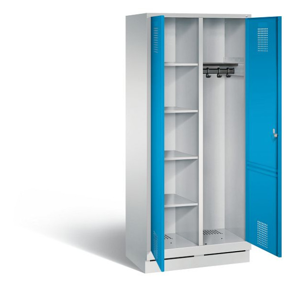 C+P reinigingsmiddelenkast Evolo, H1800xW810xD500mm, kleur: lichtgrijs/lichtblauw, 48160-22 S10075