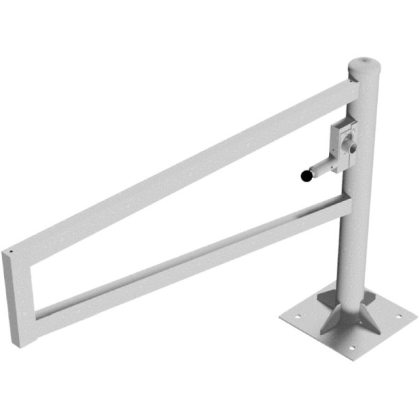 Stone HGS padbarrière, 360° draaibaar, 1500 mm / zonder verf, DK volgens DIN 3223, inclusief driehoekige sleutel, voor deuvels met voetplaat (360x360mm), 4013.15fp