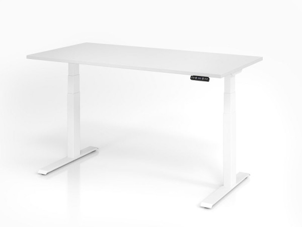 Hammerbacher bureau XDKB16, 160 x 80 cm, blad: wit, 25 mm dik, ABS dikke rand, rechthoekige vorm, wit, VXDKB16/W/W