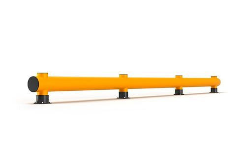 Ampère-stootbeschermingsbalk van kunststof, enkele plank, B 6000 mm, geel, 304885
