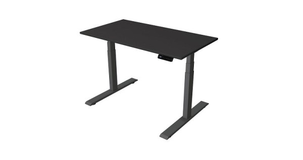 Kerkmann zit-statafel Thuiskantoor B 1200 x D 650 mm, elektrisch in hoogte verstelbaar van 630-1270 mm, antraciet/antraciet, 10179513