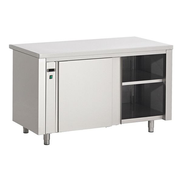 Gastro-Inox RVS AISI 430 verwarmingskast 1400x700x850mm, digitale thermostaat & temperatuurdisplay, geperforeerde plank, 304.022