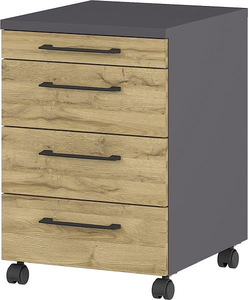 DUITSLAND GW-PROFI 2.0 verrijdbare container 4251 grafiet / kleinzoon eiken imitatie, 4251-564