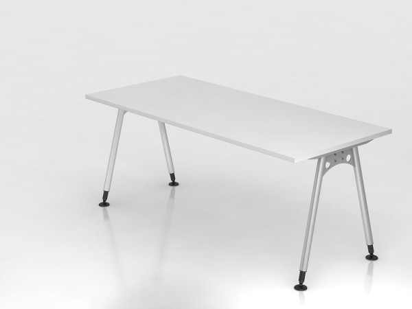 Hammerbacher bureau A-poot 180x80cm wit, rechthoekige vorm, VAS19/W/S