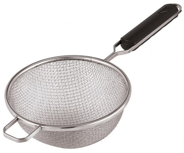APS zeef met dubbel net, Ø 24 cm, hoogte: 10 cm, RVS 18/10, ABS, steellengte: 28 cm, 74722