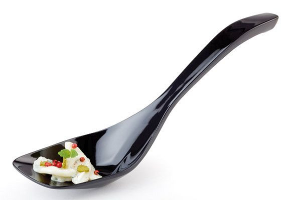 APS serveerlepel -PROFI-, 7 x 6,5 cm, lengte: 26,5 cm, melamine, zwart, 84021