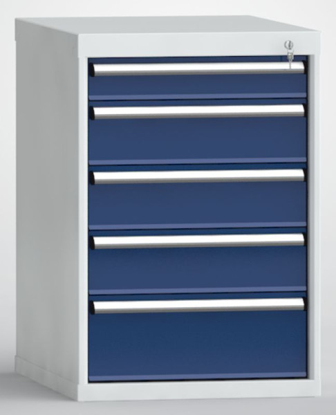 KLW ladekast H: 850 mm B: 572 mm D: 750 mm, inbouwmaat: 750 mm Indeling: 27x36 stuks, met 5 lades, SEB0850-05NP-007