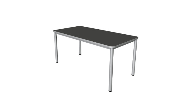 Kerkmann Desk Prime - B 1600 x D 800 x H 750 mm, 4-poots frame in aluminium zilver, antraciet, 11040613
