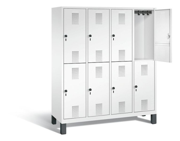 C+P locker dubbeldekker Evolo, H1850xB1590xD500mm, kleur: verkeerswit, 48310-42 S10201