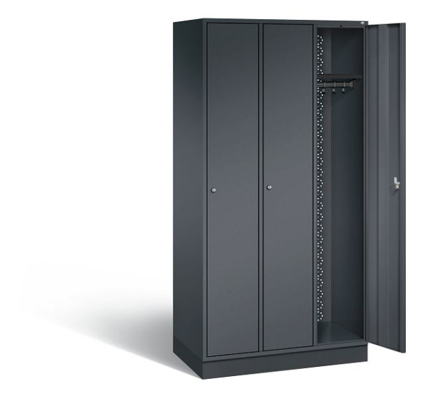 C+P locker Intro, H1950xW920xD490mm, kleur: zwart-grijs, 8170-301 S10026