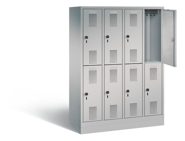 C+P schoolkluis dubbeldekker Evolo, H1600xB1190xD500mm, kleur: wit aluminium, 4832060-40 S10109