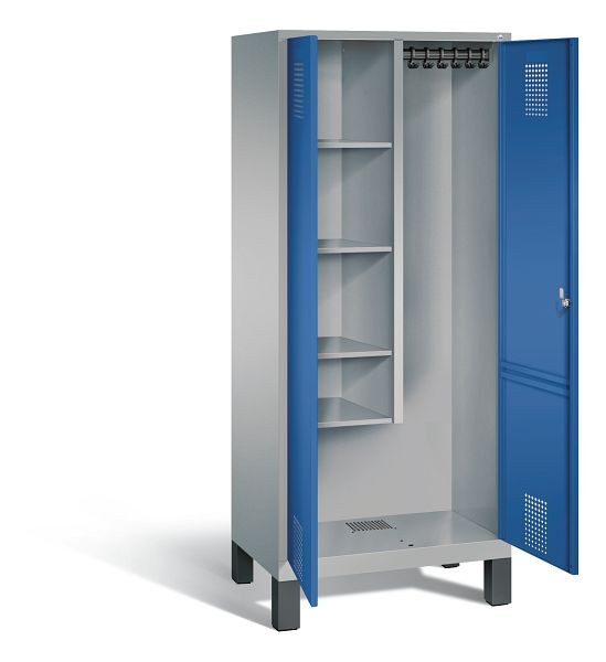 C+P reinigingsmiddelenkast Evolo, H1850xW810xD500mm, kleur: wit aluminium / gentiaanblauw, 48110-02 S10097