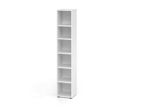 Hammerbacher smalle plank 964RE, 6 OH, romp: wit, 40 x 40 x 215,4 cm (BxDxH), V964RE/W