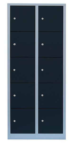 Lüllmann stalen compartimentenkast, 1800 x 800 x 500 mm, lichtgrijs/antracietgrijs, 523528