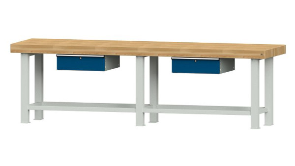 ANKE werkbanken werktafel, model 301 VS, 3000 x 800 x 900 mm, RAL 7035/5010, BMP 100 mm, 320.253