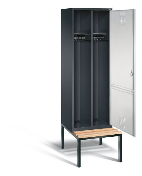C+P zwart wit kastje Evolo, H2090xW610xD500mm, kleur: zwartgrijs/lichtgrijs, 48250-20 S10014