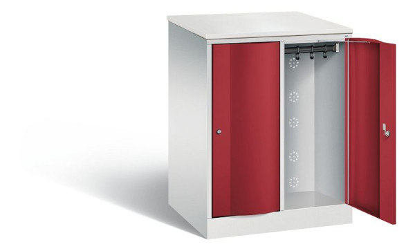 C+P XL lockerkast Resisto, H1077xW772xD640mm, kleur: lichtgrijs/robijnrood, 8271-273 S10048