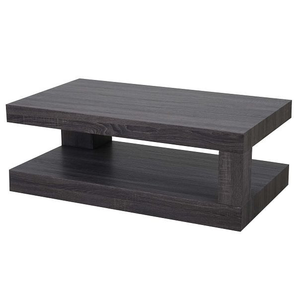 Mendler salontafel HWC-A32, salontafel, 3D structuur, 40x110x60cm, zwart eiken look, 59393+59394