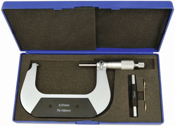 ELMAG precisieschroefmaat 75-100mm, aflezing 0,01mm, HM meetvlakken, 88718