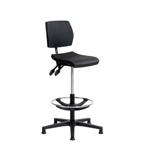SOFAME werkstoel ERGOSLIM met glijders en voetenring, zithoogte 56-82 cm, polyamide onderstel, W050100007