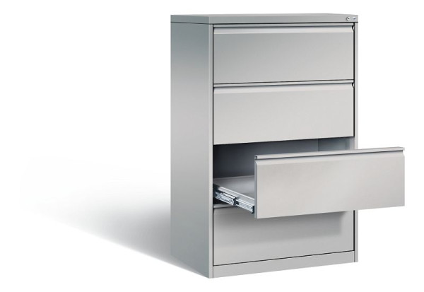 C+P archiefkast Acurado, H1357xB787xD590mm, kleur: wit aluminium, handgreep, 12934-322 S10001