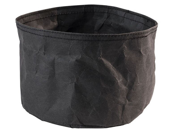 APS broodzak -PAPERBAG-, Ø 17 cm, hoogte: 11 cm, leerlook papier, zwart, 30441