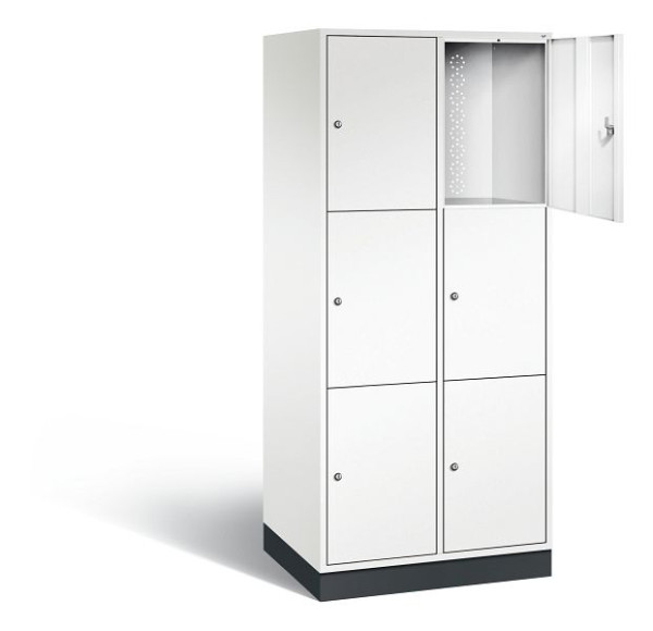 C+P XL lockerkast Intro, H1950xW820xD590mm, kleur: verkeerswit, 8370-203 S10089