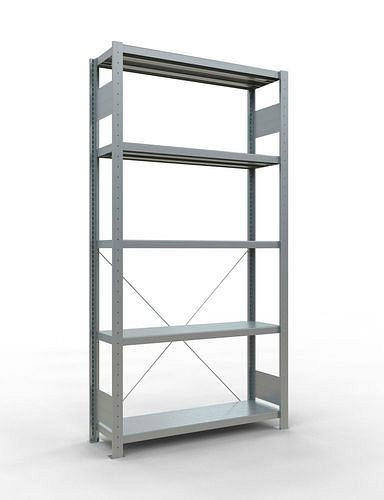 Schulte legbord, basisveld, 5 opbergniveaus, kruisschoor, vakbelasting 250 kg, 1060 x 336 x 2000 mm, 278737