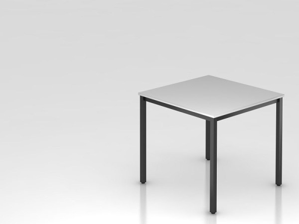 Hammerbacher vergadertafel 80x80cm grijs/zwart vierkant, rechthoekige vorm, VDQ08/5/D