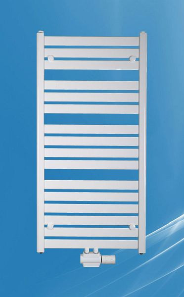 West Heiztec Designheizkörper SINISTRA, Weiß / RAL 9016, Krom EN442 75/65 - 20 C° 412W, SWGM5001200