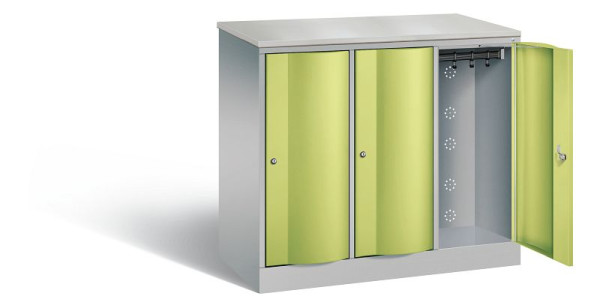 C+P locker Resisto, H1077xB1148xD540mm, kleur: wit aluminium / virid groen, 8271-372 S10092