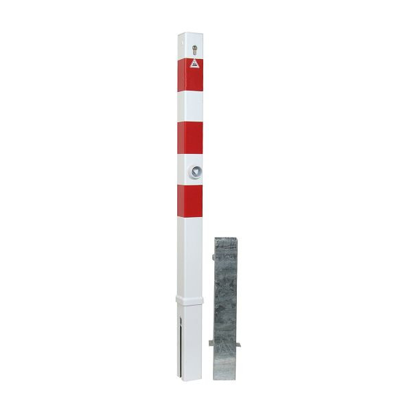 Schake afzetpaal stalen buis 70 x 70 mm afneembaar, thermisch verzinkt en wit gecoat, 470FZB