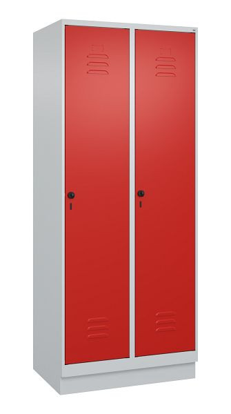 C+P Mehrzweckschrank Classic PLUS, Sockel, 2 Abteile, 1950x800x500mm, 7035/3020, Drehriegel, Türen rechts angeschlagen, 080020-22B S10002