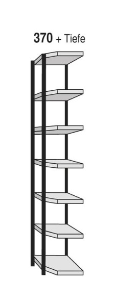 Kerkmann hoekplank Stora 100, D 300 x H 2600 mm, zwart/lichtgrijs, 51246515