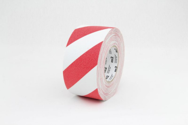 m2 antislip bekleding waarschuwingsmarkering rood/wit rol 75mmx18,3m, M1YR075183