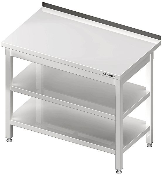 Stalgast Arbeitstisch mit Grund und Zwischenboden, 500x600x850 mm, mit Aufkantung, verschweißt, VAT05603A