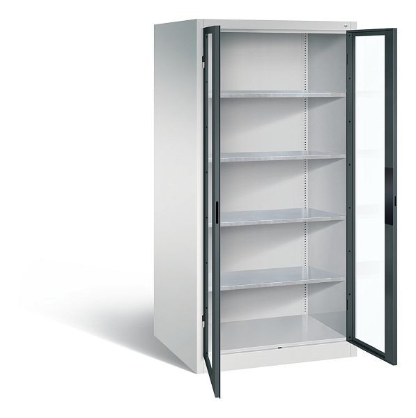 C+P gereedschapskast Acurado, H1950xW930xD800mm, kleur: lichtgrijs / antracietgrijs, verzonken handgreep, 8924-0552 S10018