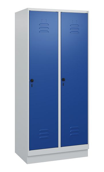 C+P luierkluis Classic PLUS met middenwand, bodem, 2 vakken, 1800x800x500mm, 7035/5010, veiligheidsdraaigrendel, 0800207-22F S10003