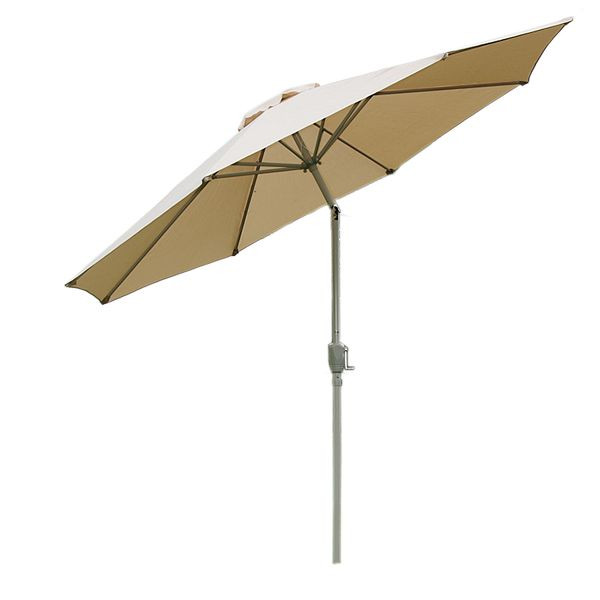Mendler parasol N19, tuinparasol, Ø 3m kantelbaar polyester/aluminium 5kg, creme, 17223