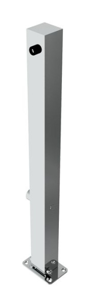 Schake roestvrijstalen paal 70 x 70 mm, opklapbaar, zelfvergrendelend slot voor plugbevestiging, met driehoekslot volgens DIN 3223, 4070FU