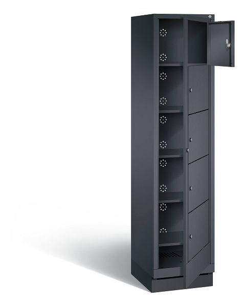 C+P wasautomaat Evolo, H1800xB420xD500mm, kleur: zwartgrijs, 48160-105 S10093