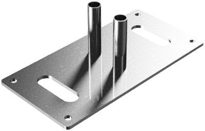 Schaakstaalconstructie hek basisafmetingen: 250 x 500 x 10 m maus Ø 35 x 2,6 mm ronde buis met handgrepen en gaten voor deuvels, 3F158