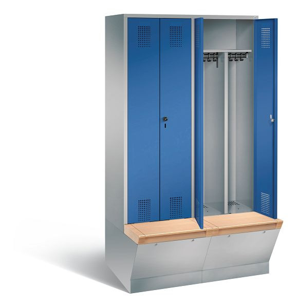 C+P zwart wit kastje Evolo, H2090xW1190xD815mm, kleur: wit aluminium / gentiaanblauw, 48056-40 S10375