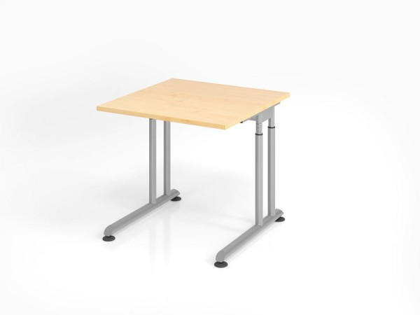 Hammerbacher bureau ZS08, 80 x 80 cm, blad: esdoorn, 25 mm dik, dikke rand, rechthoekige vorm, VZS08/3/S